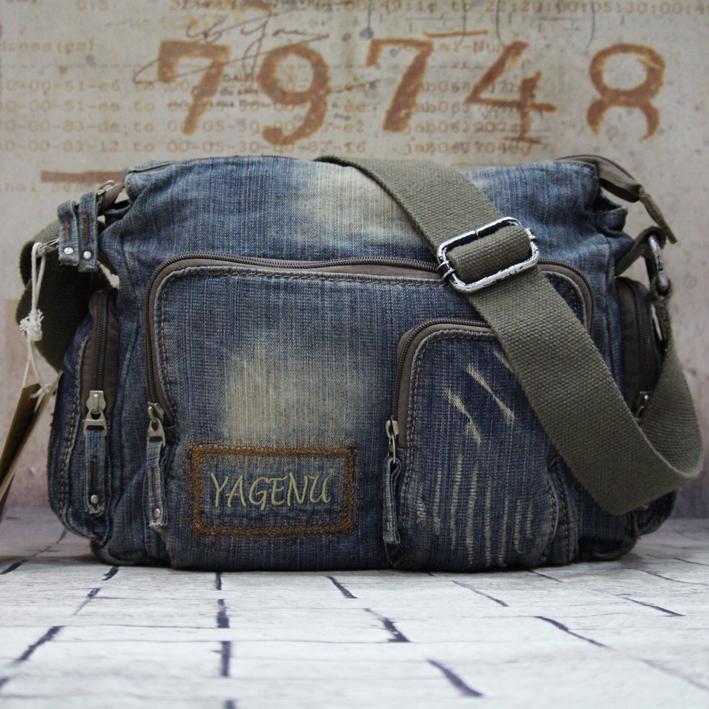 Bag Tote Shoulder Purse Cotton Denim Bags Handmade 2023 New Gray Blue  Pattern | eBay
